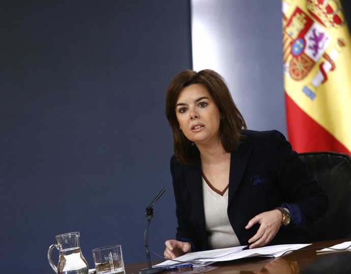 Soraya Sáenz de Santamaría en el Consejo de Ministros
