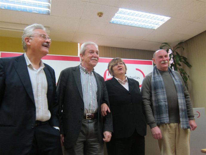 Por la izquierda, Trevín, Braga, Chamosa y Menéndez. 