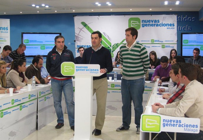 Elías Bendodo, Juan Manuel Moreno Bonilla y Luis Verde