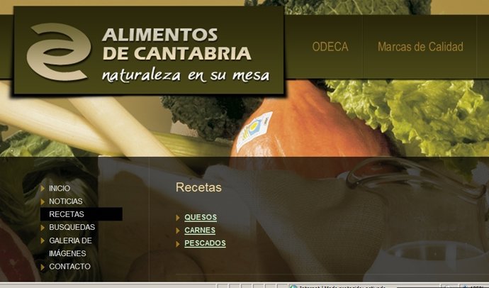 Web ODECA, Recetas De Cocina
