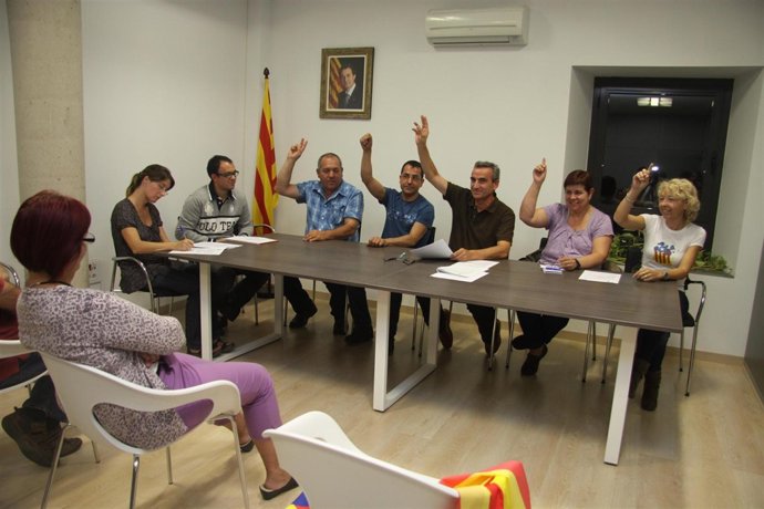 Votación de la moción para ser "territorio catalán libre" en Montgai
