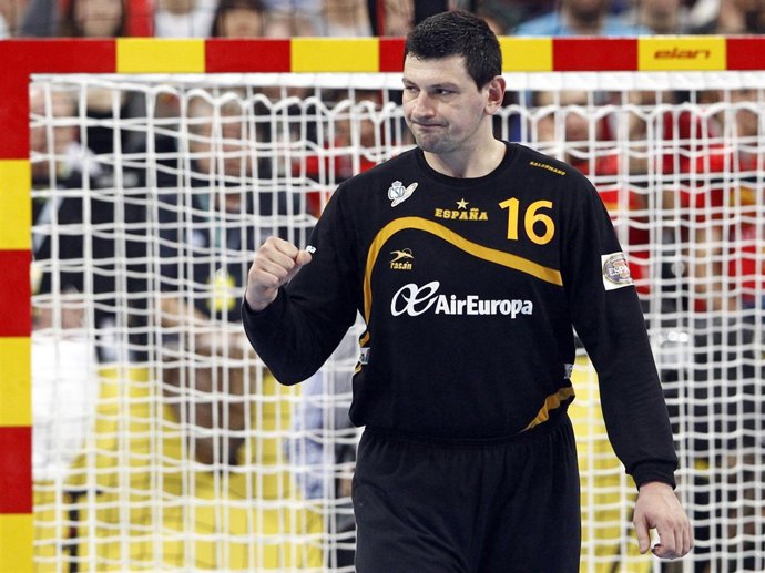 Arpad Sterbik, España, en el Mundial de Balonmano 2013