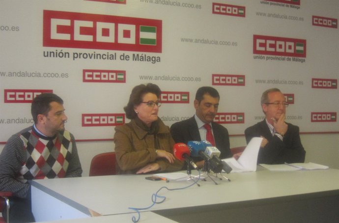 Villalba y Fuentes, en la rueda de prensa de CCOO