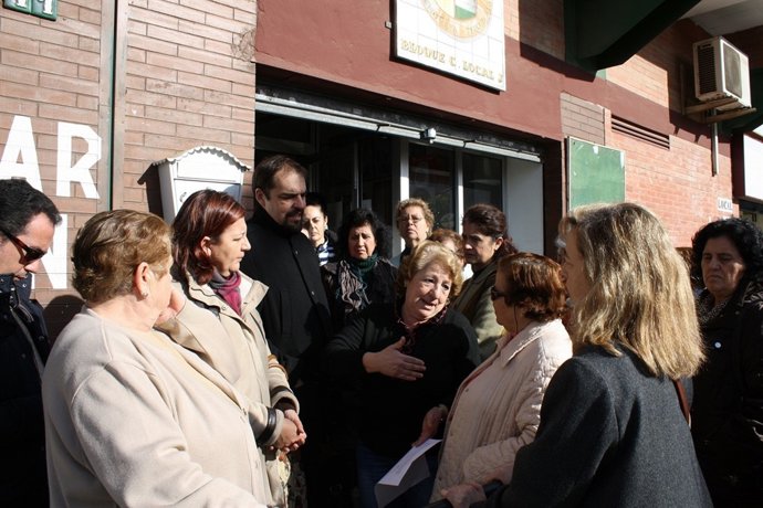 Los miembros de IU-CA en el Tiro de Línea.