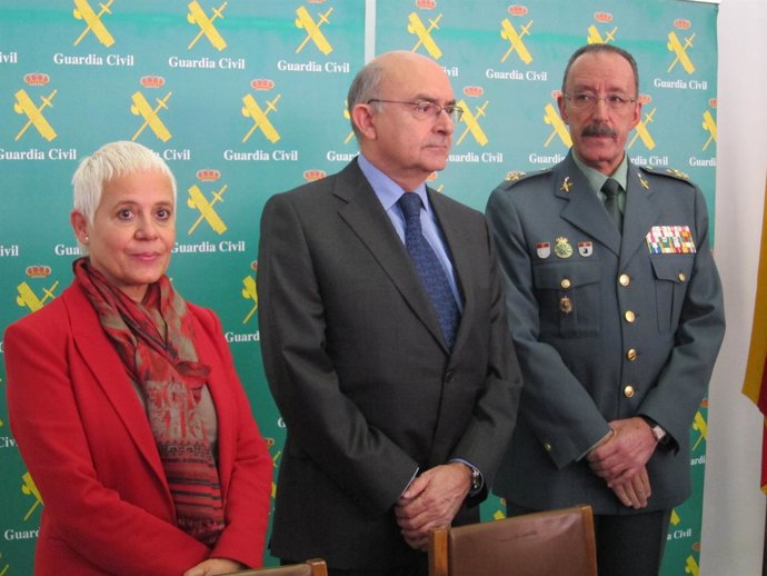 Fiscal jefe  A.Magaldi, presidente del TSJC M.A.Gimeno y Mando GC P.Martín