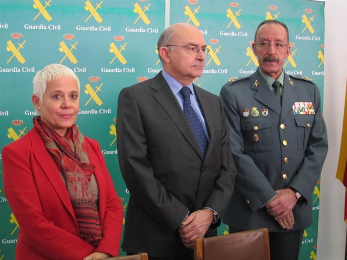 Fiscal jefe  A.Magaldi, presidente del TSJC M.A.Gimeno y Mando GC P.Martín