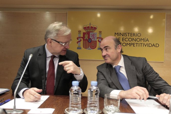 Luis de Guindos y Olli Rehn en Madrid