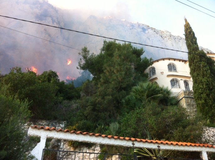 Incendio declarado en Calpe