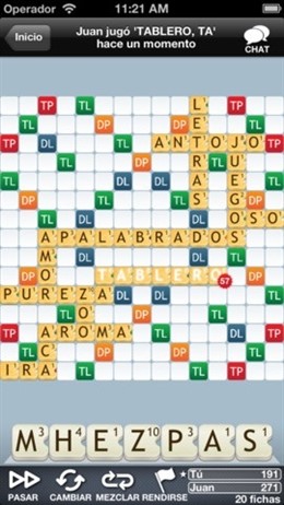 Aplicación videojuego para móviles iOS Android Apalabrados