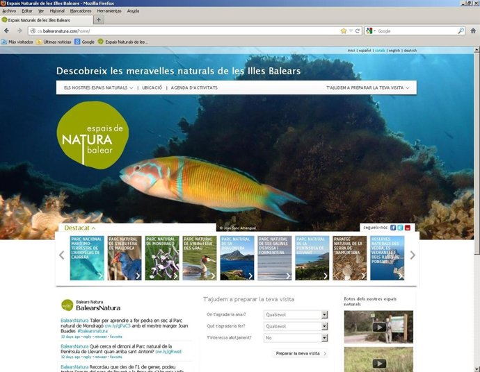 Página web de Parques Naturales