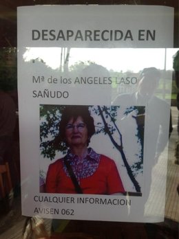 Cartel de la mujer desaparecida en Pomaluengo 