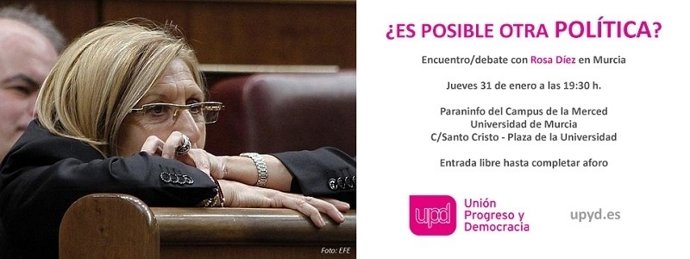 Imagen de la invitación al evento de Rosa Díez