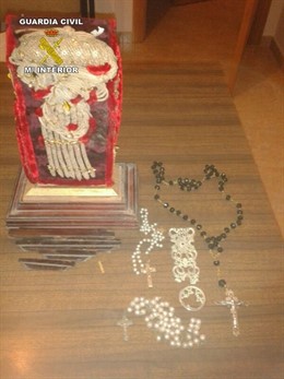 El relicario sustraido en una iglesia de  Ardales 