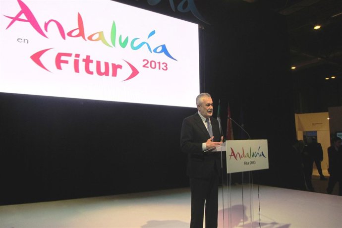 El presidente andaluz José Antonio Griñán, en la presentación en Fitur