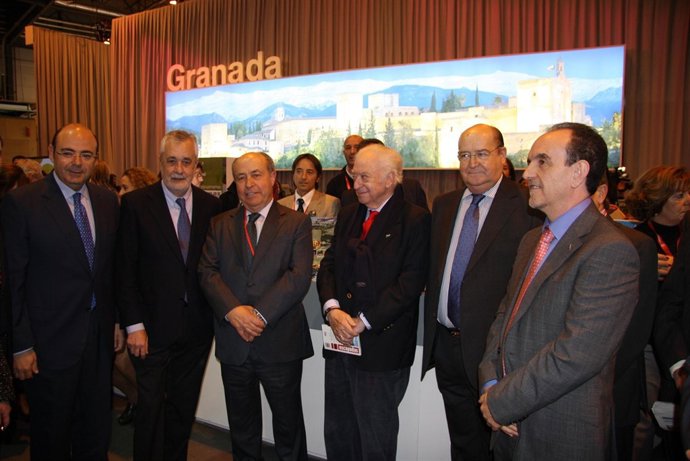 Griñán, con el presidente de la Diputación de Granada y el alcalde de la capital