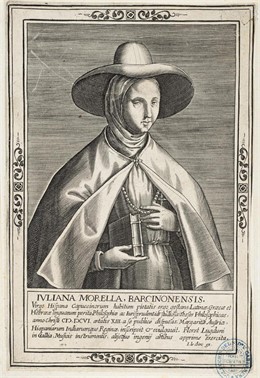 Uno de los retratos de Juliana Morell, poetisa del s.XVI, que se exponen