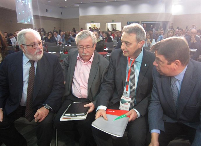 Miguel Arias Cañete, Ignacio Fernández Toxo y Luis Planas