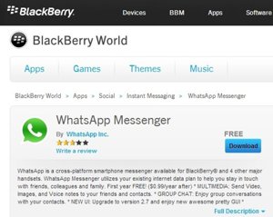 WhatsApp en BlackBerry World