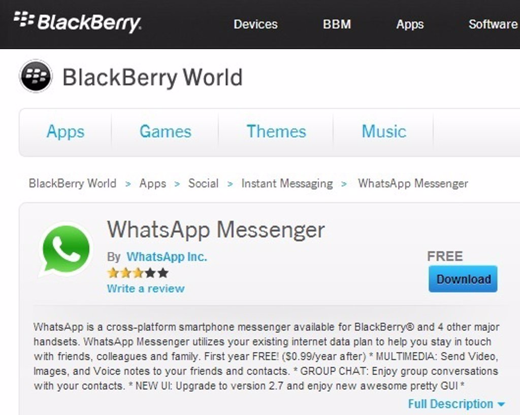 actualizar whatsapp blackberry gratis