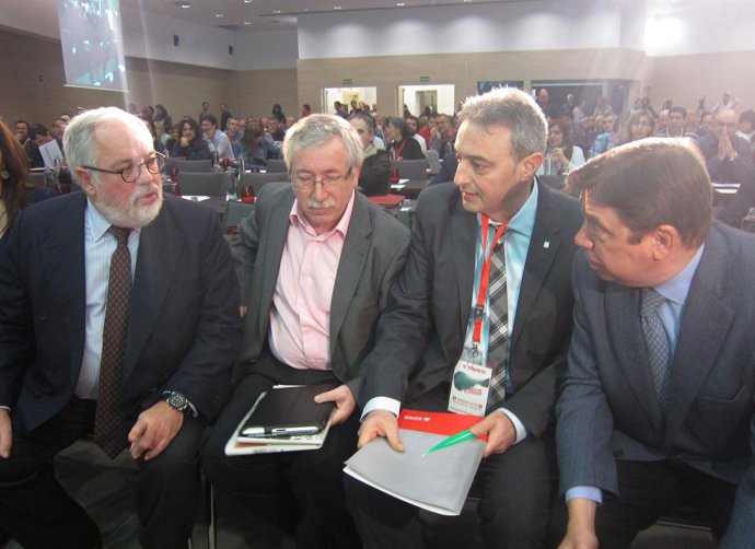 Miguel Arias Cañete, Ignacio Fernández Toxo y Luis Planas