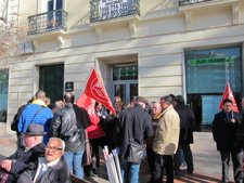 Concentración de trabajadores de Bankia en Granada
