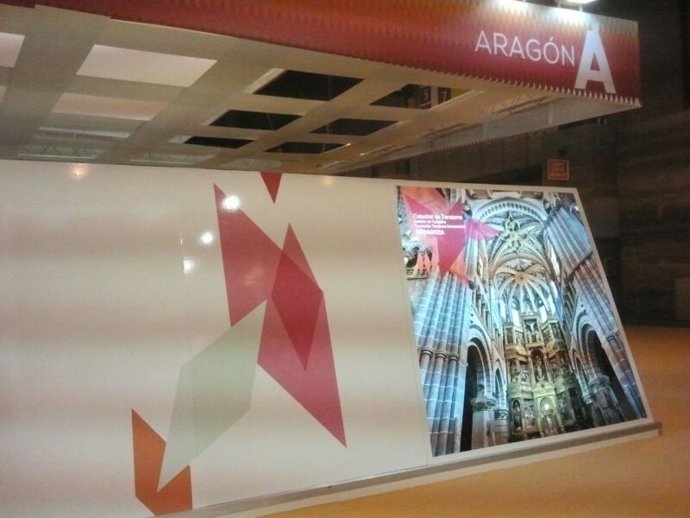 Imagen de la Catedral de Tarazona en el stand de Aragón en Fitur