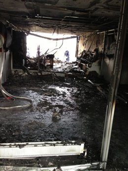 Base de ambulancia quemada en A Coruña