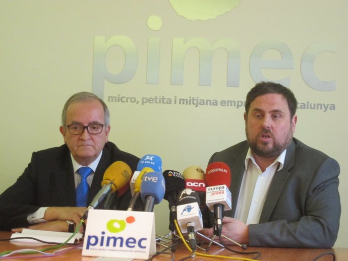 Josep González (PIMEC) Oriol Junqueras (ERC)