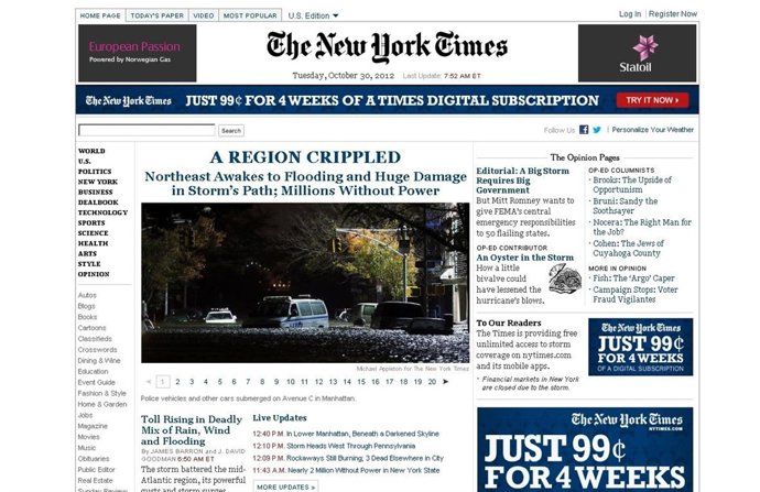 Página web The New York Times