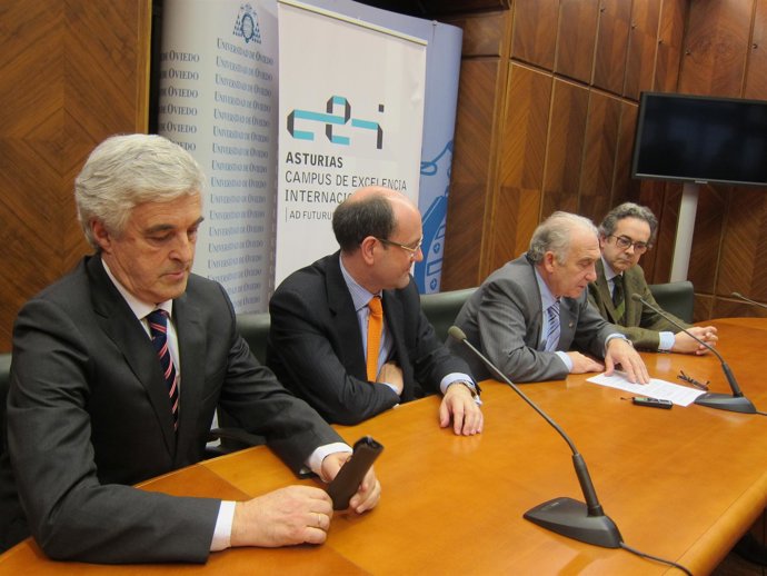 Por la izquierda, García, Álvarez, Gotor y Rico, en la rueda de prensa.