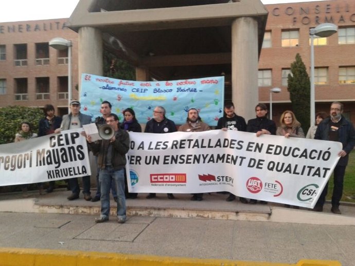 Protesta de trabajadores de educación en Valencia