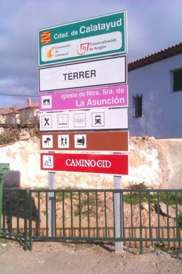 Señalización del Camino del Cid en Terrer (Zaragoza)
