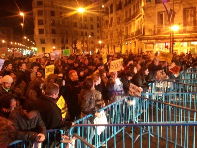 Protesta en la sede del PP