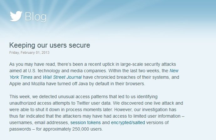 Unos 250.000 usuarios de Twitter sufrieron un "sofisticado" ataque cibernético