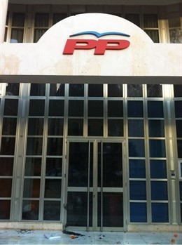 Imagen de la fachada del PPCV tras los actos vandálicos