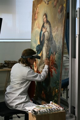 Restauración del lienzo de Mateo Cerezo