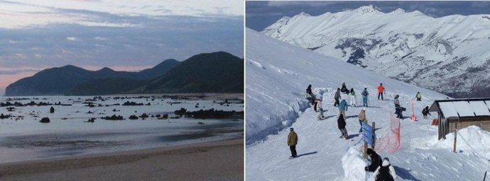 La playa de Tregandín y la estación de Alto Campoo