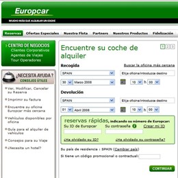 Nueva web de Europcar en España