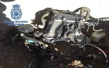 Una pieza de uno de los vehículos