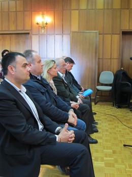 Martínez Andreo, en primer término, sentado en el banquillo de los acusados