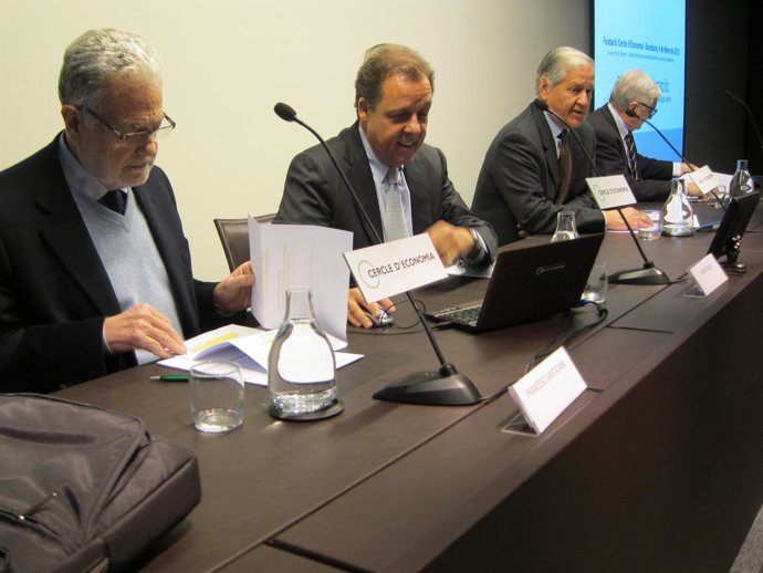 F.Santacana (Fund.CYD); X.P.Monné (Dirección Educacion CE); J.Prats (AQU)