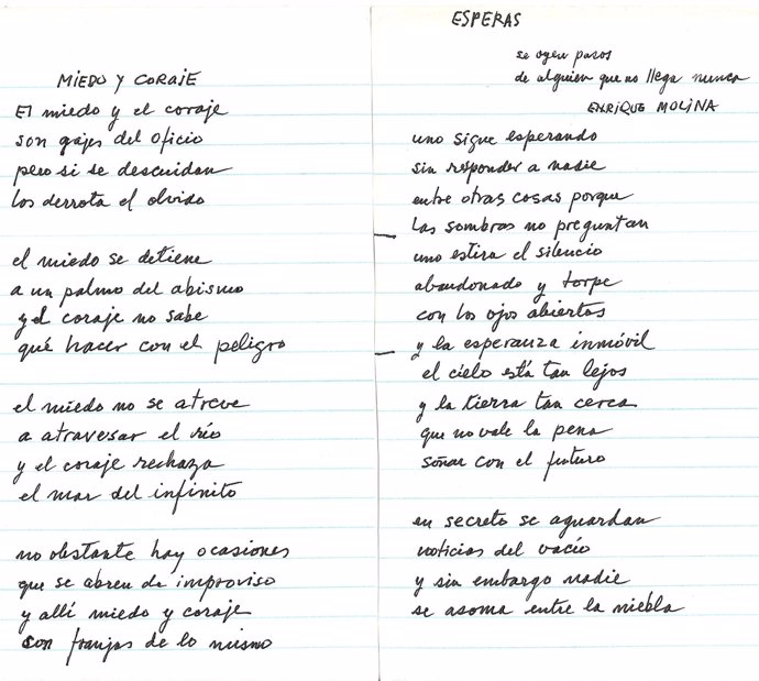 Poemas inéditos de Mario Benedetti descubiertos en la UA