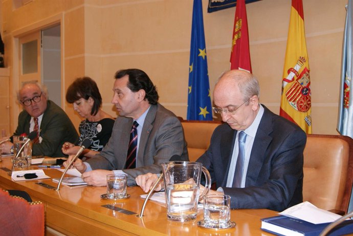 El defensor del Ciudadano (d), durante el Pleno