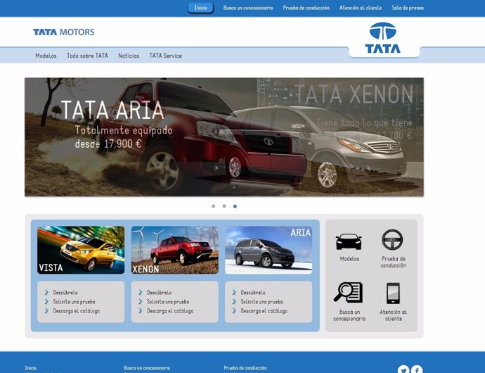 Nueva web en España de Tata Motors