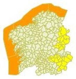 Alerta en el litoral gallego para el miércoles