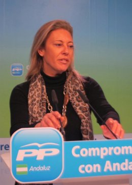 La vicesecretaria de empleo y economía del PP-A, Carolina España, hoy en Sevilla