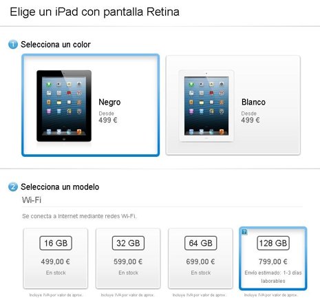 IPad de cuarta generación de 128 GB