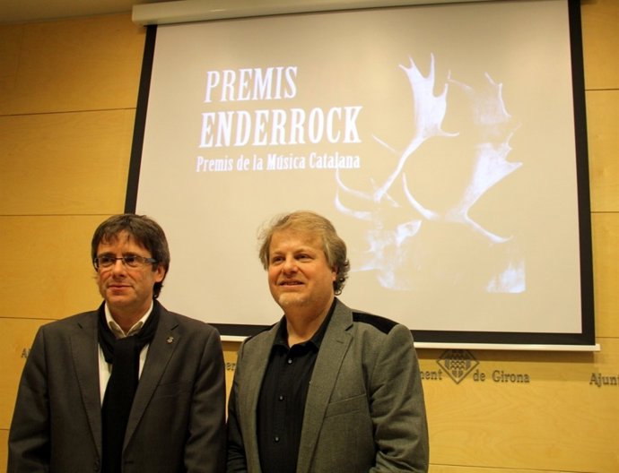 Alcalde de Girona, Carles Puigdemont, y director Grupo Enderrock, Lluís Gendrau