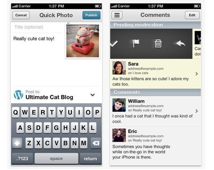 Recurso Wordpress iOS