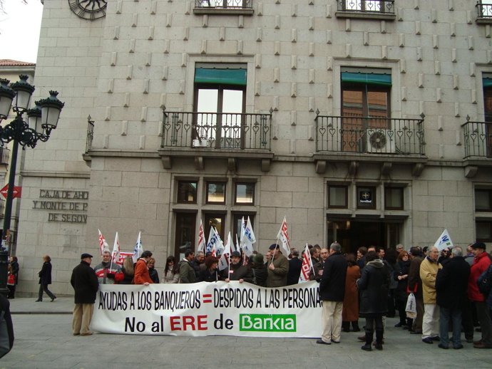 Trabajadores de Bankia en Segovia